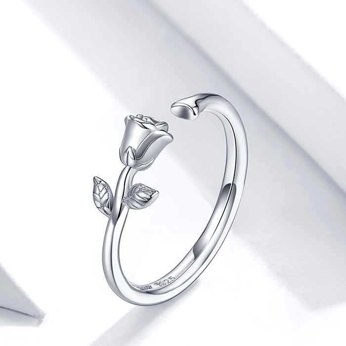 Anello fiore rosa