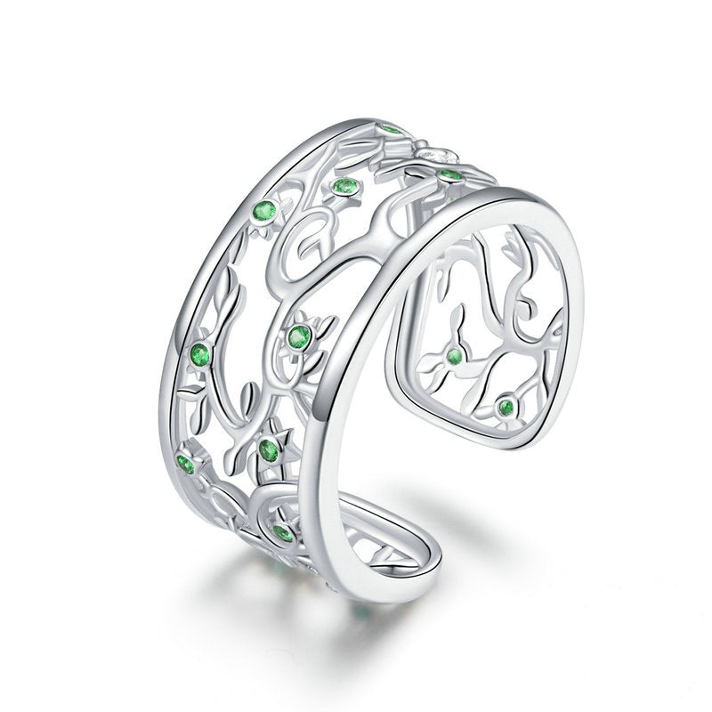 Anello argento albero