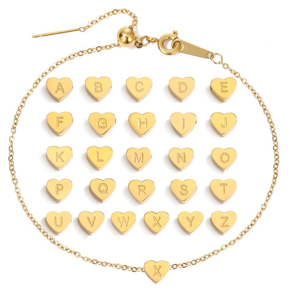 Bracciale personalizzato con cuore d'oro