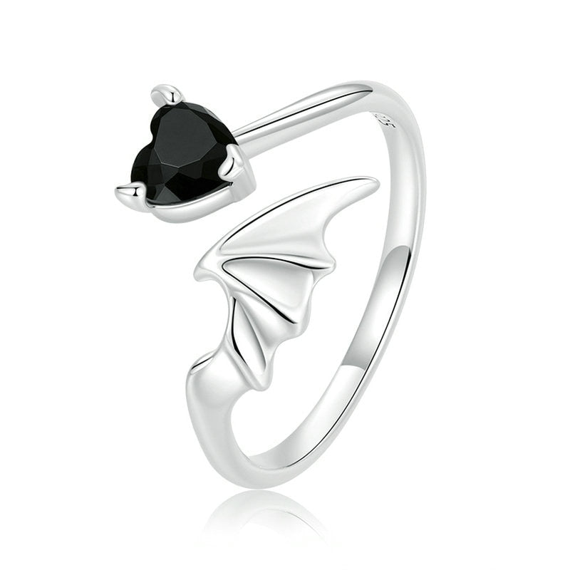 Anello argento cuore gotico