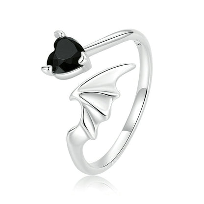 Anello argento cuore gotico