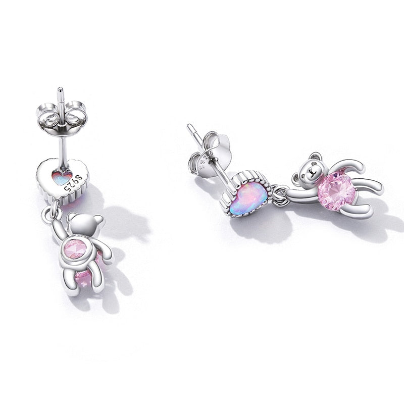Orecchini argento orsetto