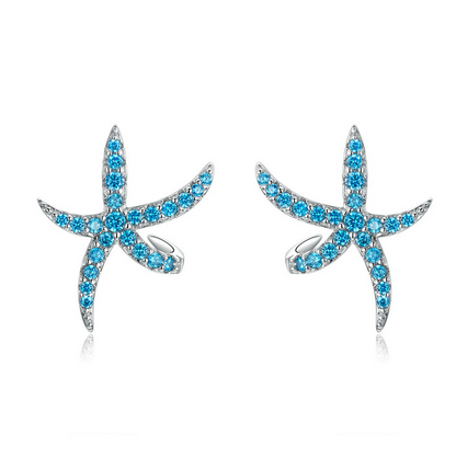 Orecchini stella marina blu