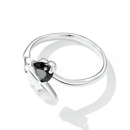 Anello argento cuore gotico