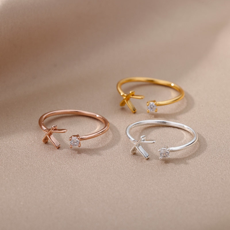 Anello lettera oro