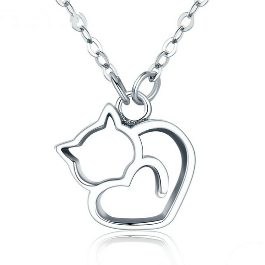 Collana cuore gatto