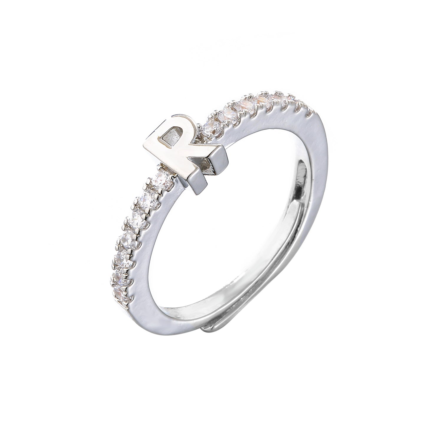 Anello lettera strass