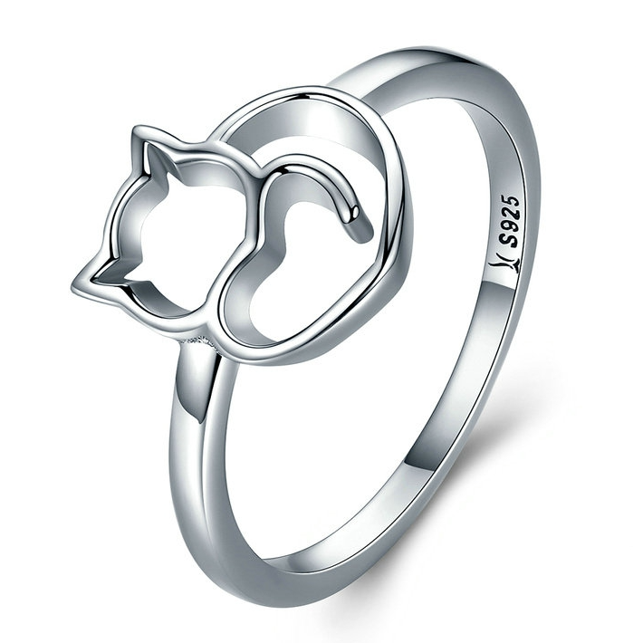 Anello argento gatto
