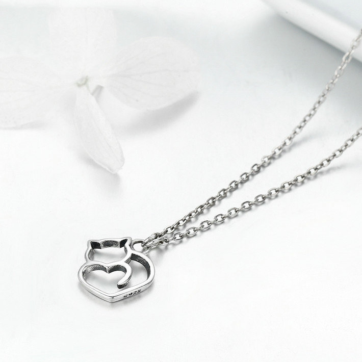 Collana cuore gatto