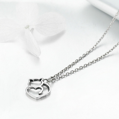 Collana cuore gatto