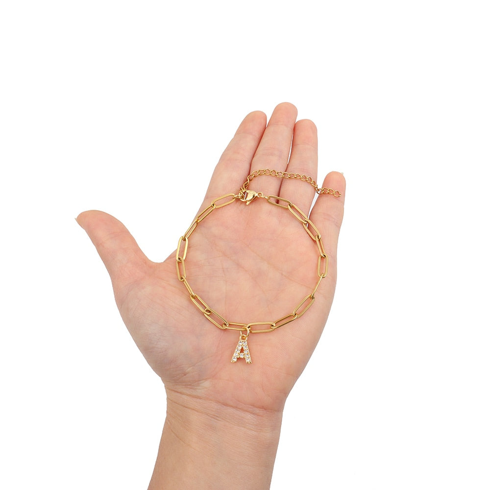 Bracciale lettera oro