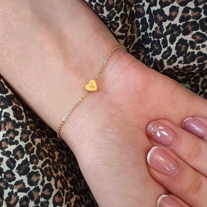 Bracciale personalizzato con cuore d'oro