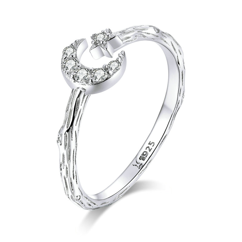 Anello luna stella argento