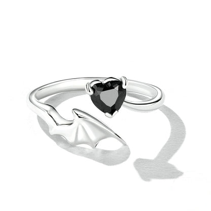 Anello argento cuore gotico