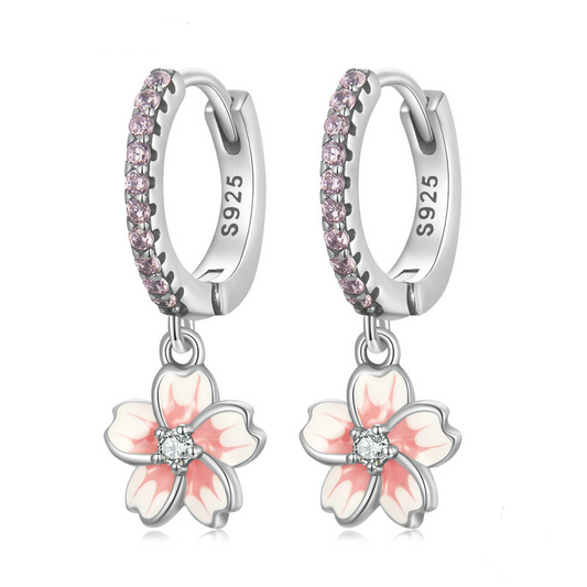 Orecchini argento fiore