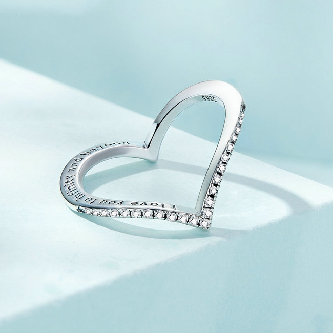 Anello cuore con scritta