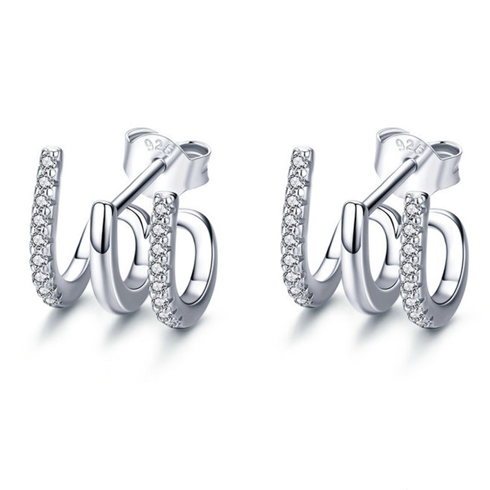 Orecchini cerchi multipli argento