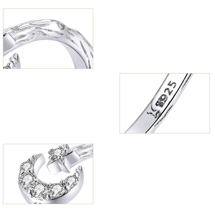 Anello luna stella argento
