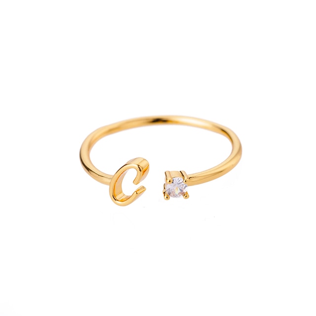 Anello lettera oro