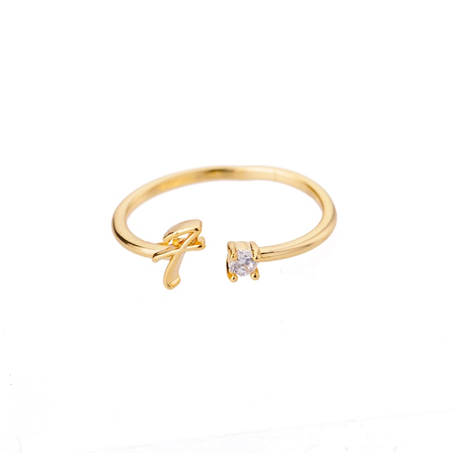 Anello lettera oro