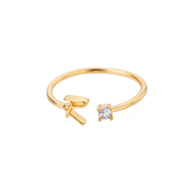 Anello lettera oro
