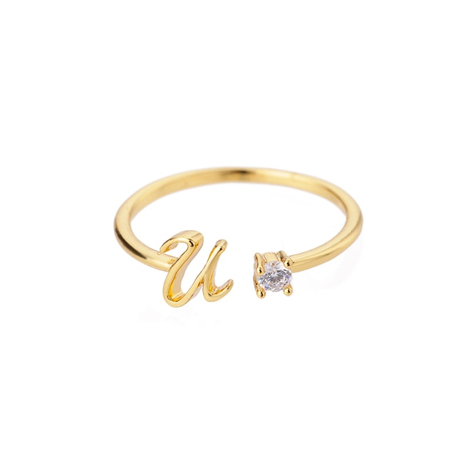 Anello lettera oro