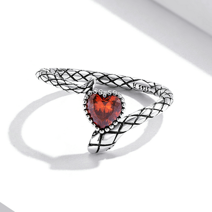 Anello Serpente Cuore Rosso - Foto 4