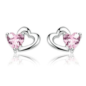 Orecchini A Cuore In Argento 925 Con Zirconi – Colore Oro Rosa, Regalo Ideale Per Donne - 3