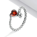 Anello Serpente Cuore Rosso - Foto 3