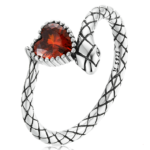 Anello Serpente Cuore Rosso