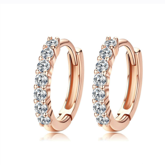Orecchini ROSATO in argento 925 dorato e cubic zirconia champagne R