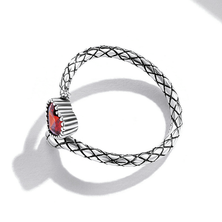 Anello Serpente Cuore Rosso - Foto 5