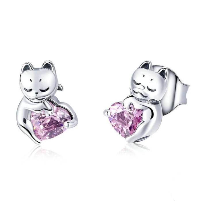 NKlaus Orecchini singoli da 5,3 mm in argento 925 placcato