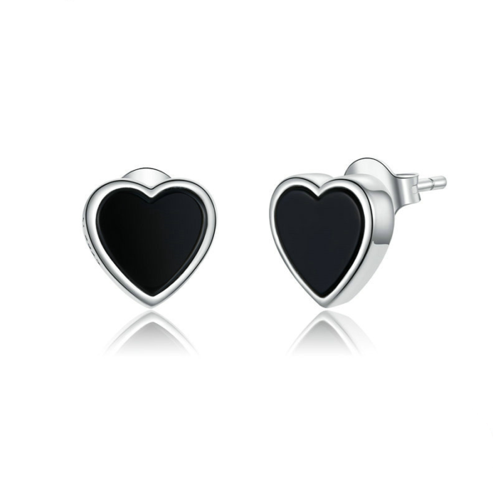 SILVEGO Orecchini A Cuore In Argento 925 Per Donna E Ragazza - Rodiati Effetto Oro Bianco - 4