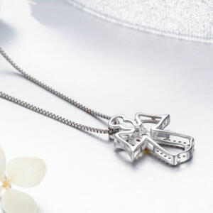 Collana Cuore Con Angelo Custode In Argento 925 E Zirconi – Jrêveinfini, Con Scatola Regalo - 3