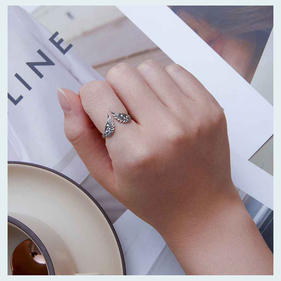 Anello Ali Angeliche <titolo_esteso><span>Argento 925 placcato oro bianco - regolabile</span></titolo_esteso> - immagine 5