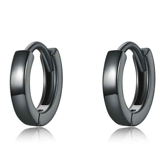 Orecchini Cerchi Neri <titolo_esteso><span>piccoli da donna in argento 925 placcato nero</span></titolo_esteso>